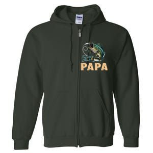 Fathers Day Funny Fisherman Reel Cool Papa Fishing Lover Full Zip Hoodie