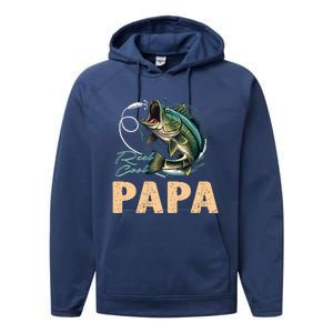 Fathers Day Funny Fisherman Reel Cool Papa Fishing Lover Performance Fleece Hoodie