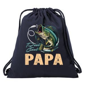 Fathers Day Funny Fisherman Reel Cool Papa Fishing Lover Drawstring Bag