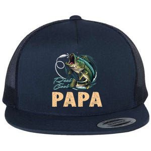 Fathers Day Funny Fisherman Reel Cool Papa Fishing Lover Flat Bill Trucker Hat