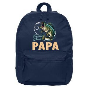 Fathers Day Funny Fisherman Reel Cool Papa Fishing Lover 16 in Basic Backpack