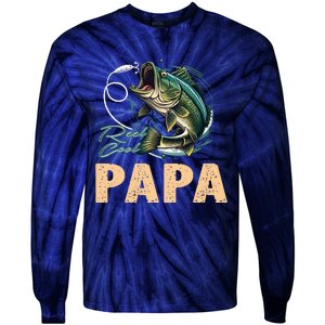 Fathers Day Funny Fisherman Reel Cool Papa Fishing Lover Tie-Dye Long Sleeve Shirt