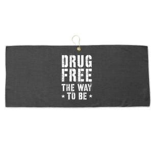 Funny Drug Free The Way To Be Clean Na Inspirational Funny Gift Large Microfiber Waffle Golf Towel