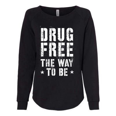 Funny Drug Free The Way To Be Clean Na Inspirational Funny Gift Womens California Wash Sweatshirt