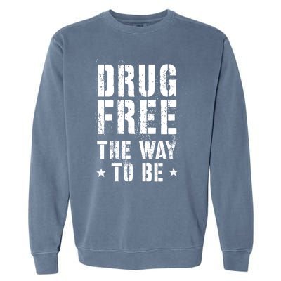 Funny Drug Free The Way To Be Clean Na Inspirational Funny Gift Garment-Dyed Sweatshirt