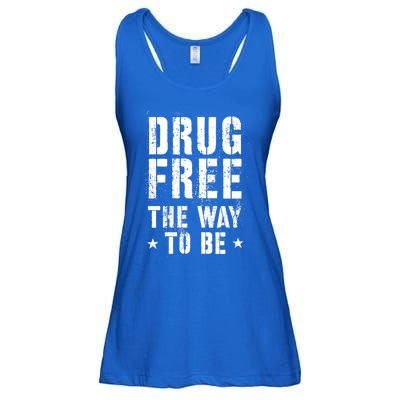 Funny Drug Free The Way To Be Clean Na Inspirational Funny Gift Ladies Essential Flowy Tank