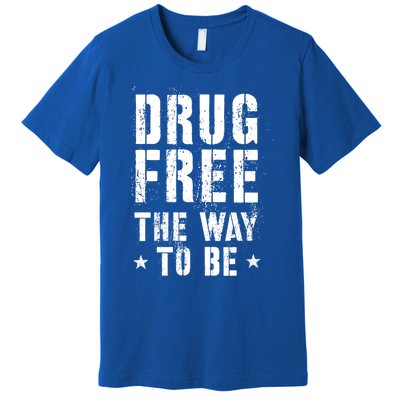 Funny Drug Free The Way To Be Clean Na Inspirational Funny Gift Premium T-Shirt