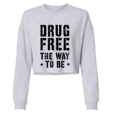 Funny Drug Free The Way To Be Clean Na Inspirational Funny Gift Cropped Pullover Crew