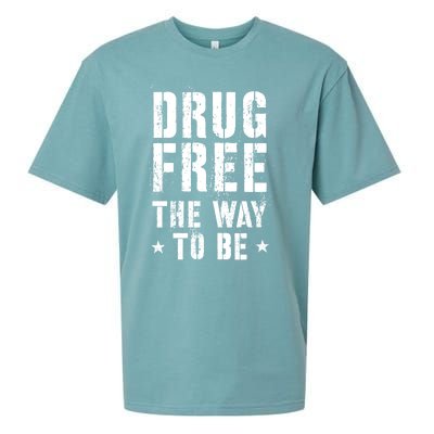 Funny Drug Free The Way To Be Clean Na Inspirational Funny Gift Sueded Cloud Jersey T-Shirt