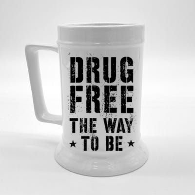 Funny Drug Free The Way To Be Clean Na Inspirational Funny Gift Beer Stein