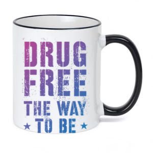 Funny Drug Free The Way To Be Clean Na Inspirational Funny Gift 11oz Black Color Changing Mug