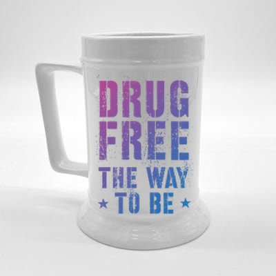 Funny Drug Free The Way To Be Clean Na Inspirational Funny Gift Beer Stein