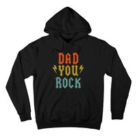 Fathers Day Funny Dad You Rock Guitar Vintage Adults Hoodie