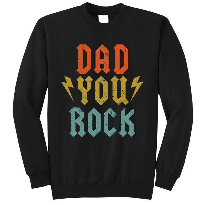 Fathers Day Funny Dad You Rock Guitar Vintage Adults Sweatshirt