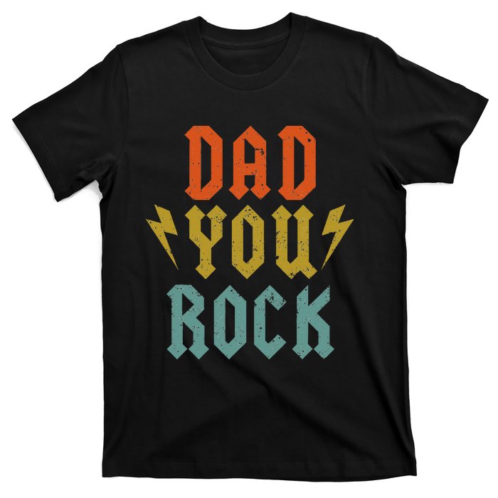 Fathers Day Funny Dad You Rock Guitar Vintage Adults T-Shirt