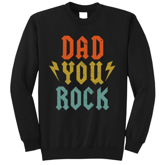 Fathers Day Funny Dad You Rock Guitar Vintage Adults Tall Sweatshirt