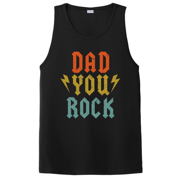 Fathers Day Funny Dad You Rock Guitar Vintage Adults PosiCharge Competitor Tank