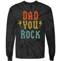 Fathers Day Funny Dad You Rock Guitar Vintage Adults Tie-Dye Long Sleeve Shirt