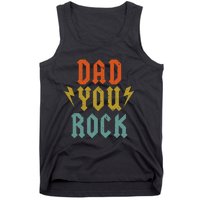 Fathers Day Funny Dad You Rock Guitar Vintage Adults Tank Top