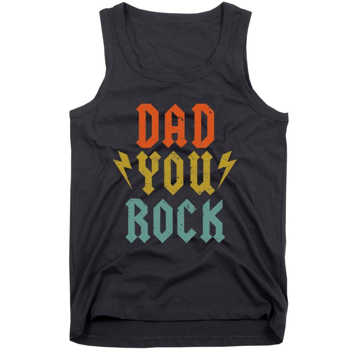 Fathers Day Funny Dad You Rock Guitar Vintage Adults Tank Top