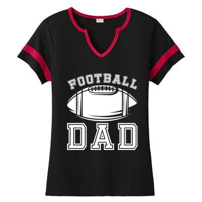 Fathers Day Football Dad American Football Player Football Gift Ladies Halftime Notch Neck Tee