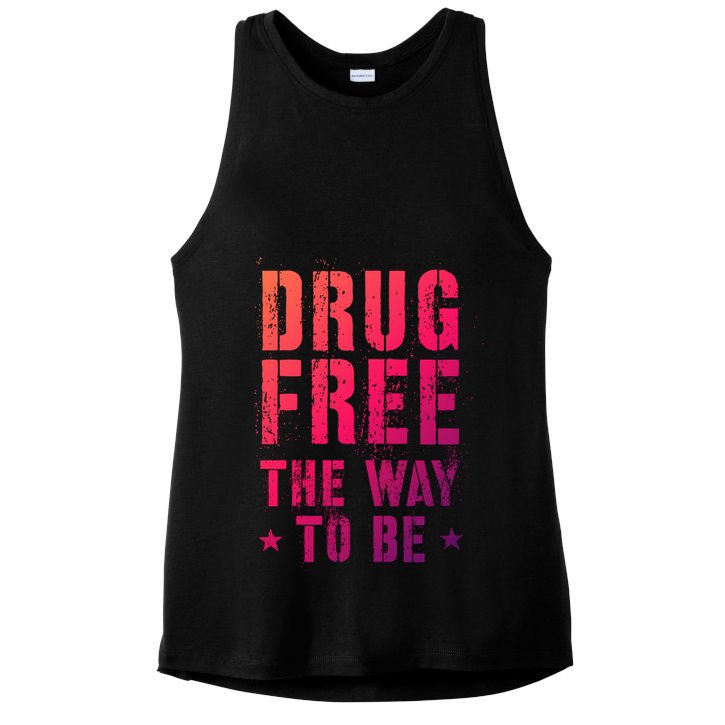 Funny Drug Free The Way To Be Clean Na Inspirational Funny Gift Ladies PosiCharge Tri-Blend Wicking Tank