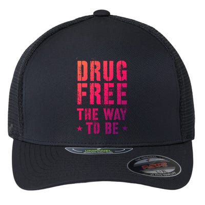 Funny Drug Free The Way To Be Clean Na Inspirational Funny Gift Flexfit Unipanel Trucker Cap