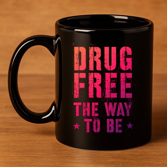 Funny Drug Free The Way To Be Clean Na Inspirational Funny Gift 11oz C Handle Ceramic Mug