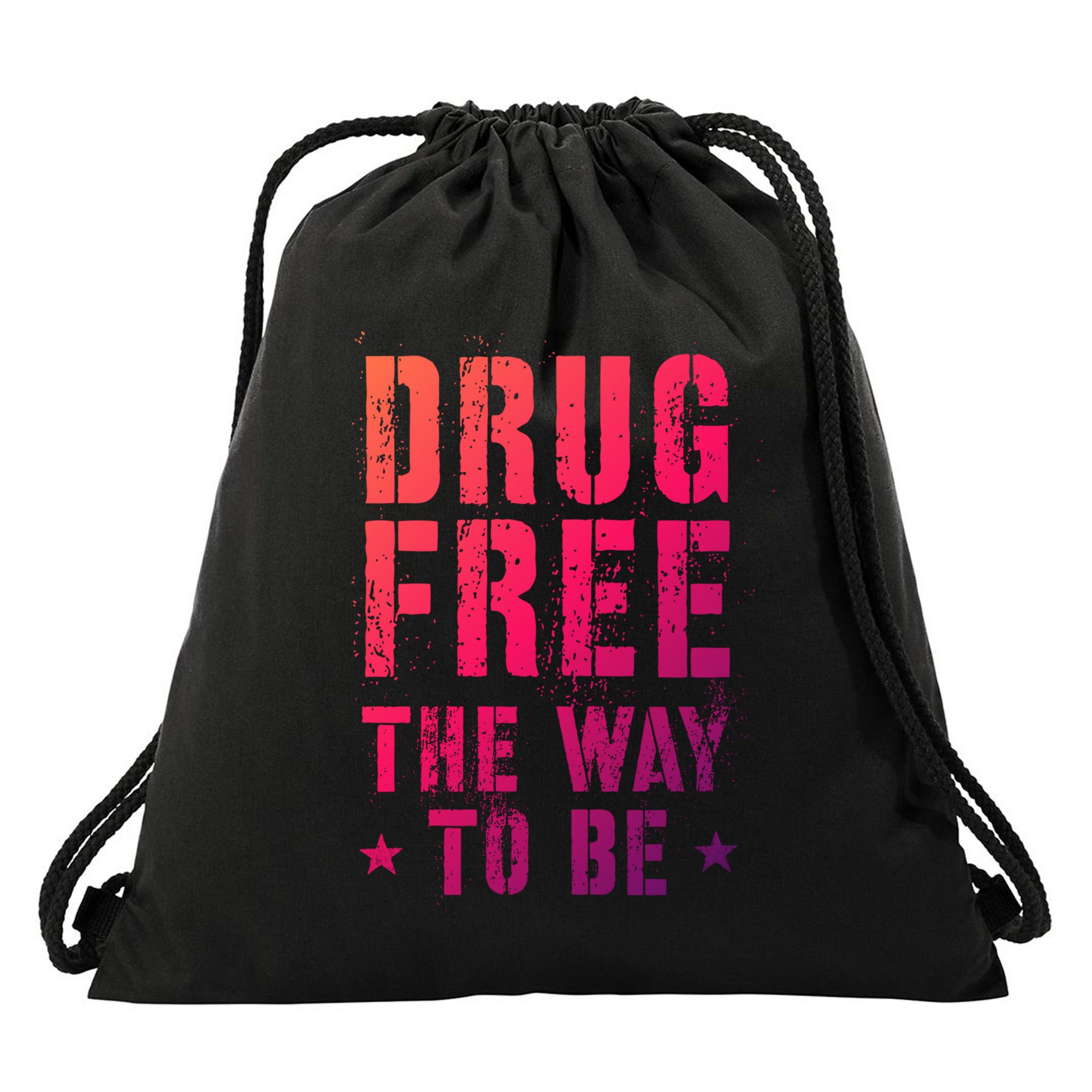 Funny Drug Free The Way To Be Clean Na Inspirational Funny Gift Drawstring Bag