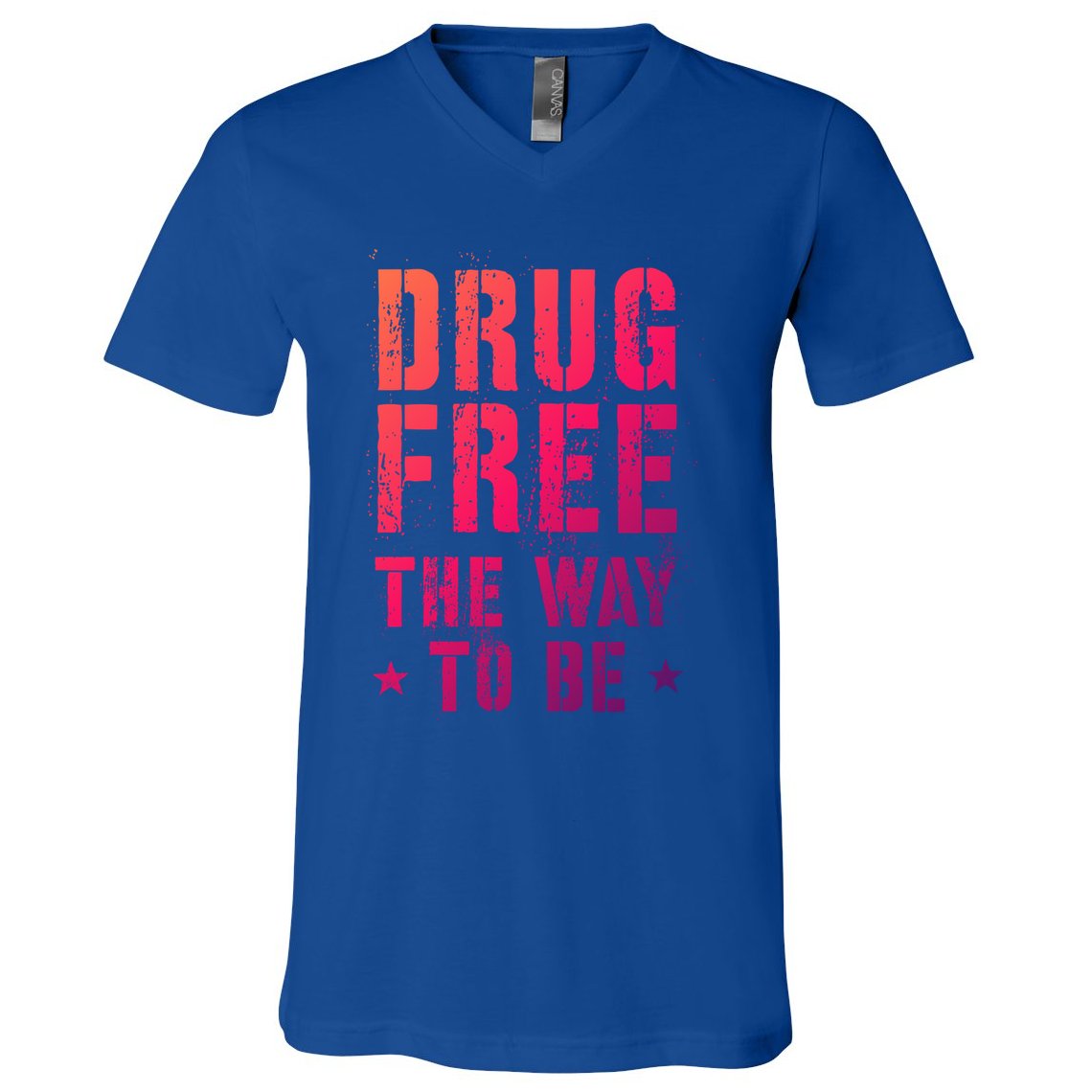 Funny Drug Free The Way To Be Clean Na Inspirational Funny Gift V-Neck T-Shirt