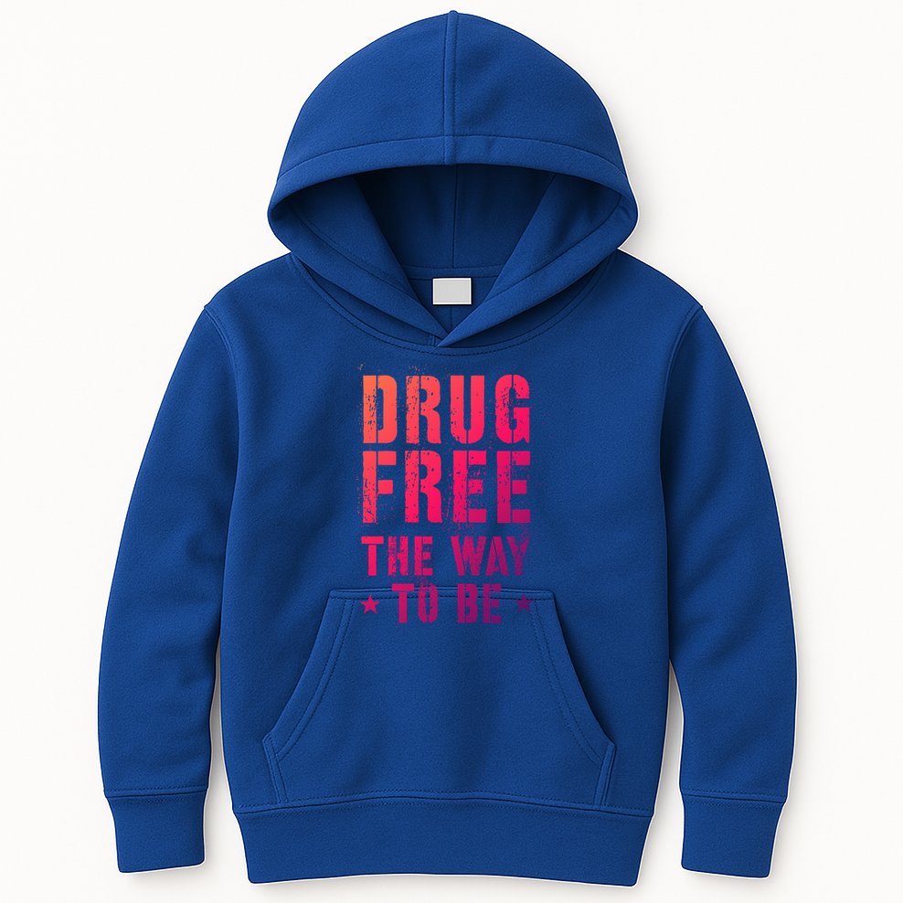 Funny Drug Free The Way To Be Clean Na Inspirational Funny Gift Kids Hoodie