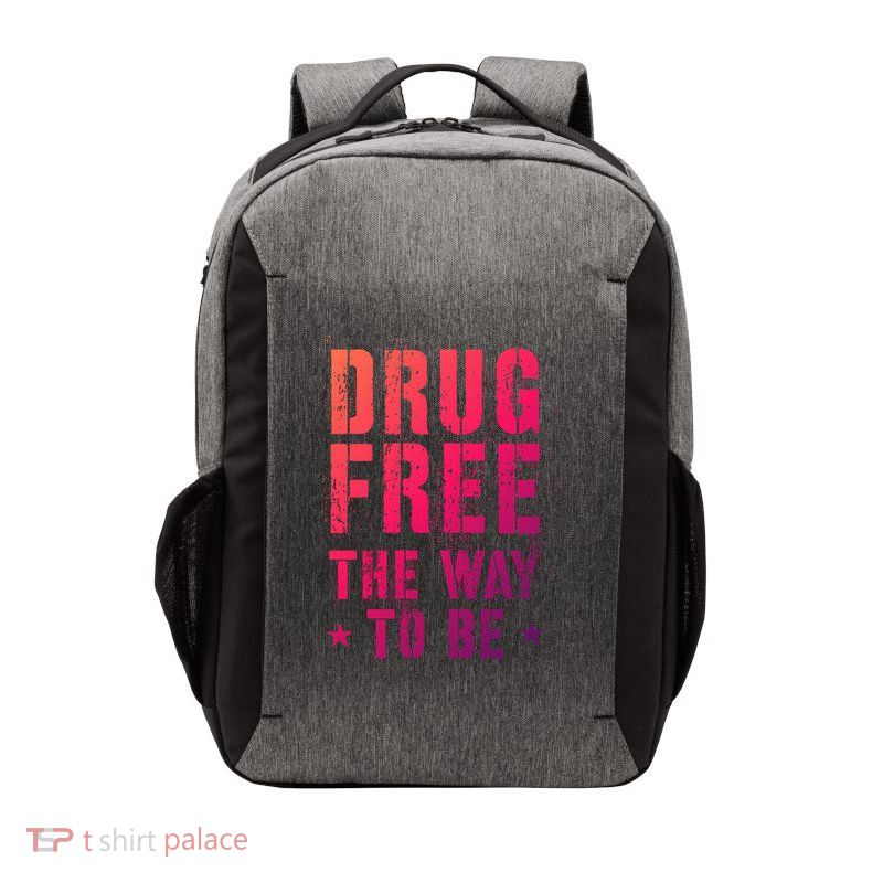 Funny Drug Free The Way To Be Clean Na Inspirational Funny Gift Vector Backpack