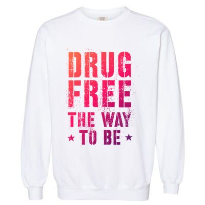 Funny Drug Free The Way To Be Clean Na Inspirational Funny Gift Garment-Dyed Sweatshirt