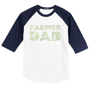 Farmer Dad Farming Enthusiast Father Cute Family Farm Baseball Sleeve Shirt