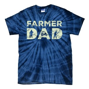 Farmer Dad Farming Enthusiast Father Cute Family Farm Tie-Dye T-Shirt