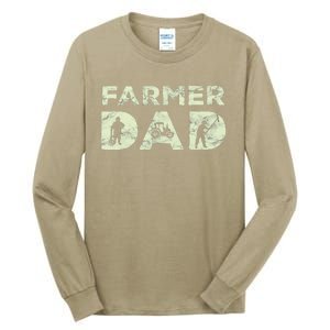 Farmer Dad Farming Enthusiast Father Cute Family Farm Tall Long Sleeve T-Shirt