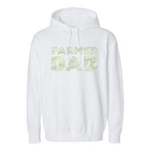 Farmer Dad Farming Enthusiast Father Cute Family Farm Garment-Dyed Fleece Hoodie