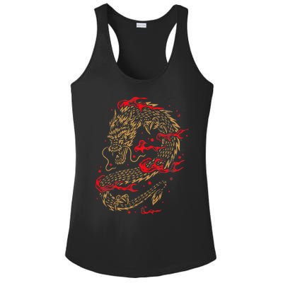 Fire Dragon Fantasy Asian Animal Gift Idea Asian Dragon Ladies PosiCharge Competitor Racerback Tank