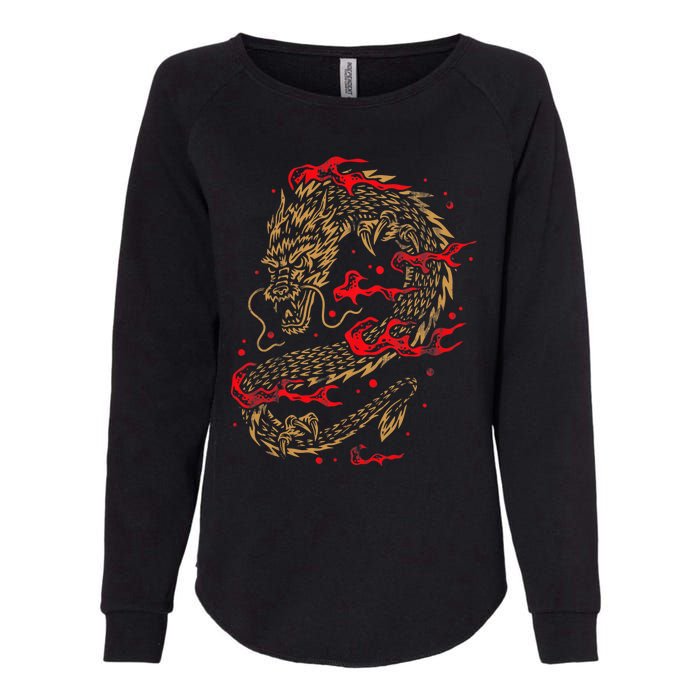 Fire Dragon Fantasy Asian Animal Gift Idea Asian Dragon Womens California Wash Sweatshirt