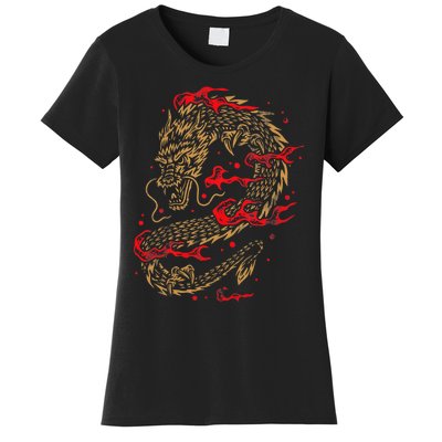 Fire Dragon Fantasy Asian Animal Gift Idea Asian Dragon Women's T-Shirt