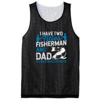 Father's Day Funny I Have Two Titles Fisherman And Father Gift Fishing Dad Mesh Reversible Basketball Jersey Tank