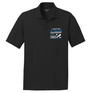 Father's Day Funny I Have Two Titles Fisherman And Father Gift Fishing Dad PosiCharge RacerMesh Polo