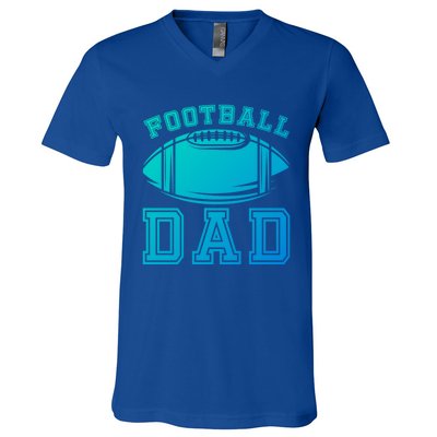 Fathers Day Football Dad American Football Player Football Gift V-Neck T-Shirt