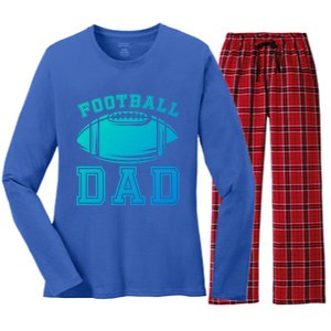 Fathers Day Football Dad American Football Player Football Gift Women's Long Sleeve Flannel Pajama Set 