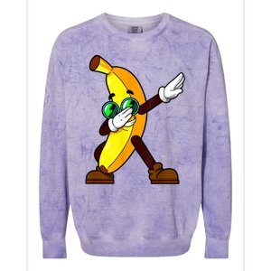 Funny Dab Fruit Lover Boy Girl Dabbing Banana Colorblast Crewneck Sweatshirt