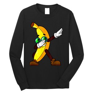 Funny Dab Fruit Lover Boy Girl Dabbing Banana Long Sleeve Shirt