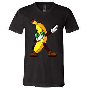 Funny Dab Fruit Lover Boy Girl Dabbing Banana V-Neck T-Shirt