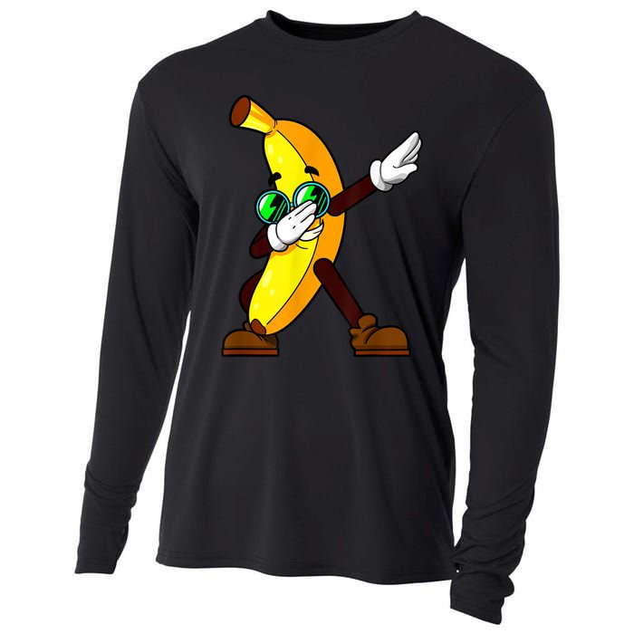 Funny Dab Fruit Lover Boy Girl Dabbing Banana Cooling Performance Long Sleeve Crew