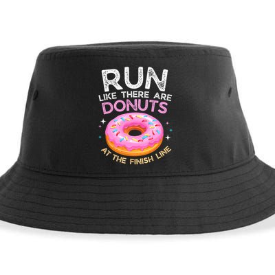 Funny Donut Finish Line Marathon Gift Sustainable Bucket Hat