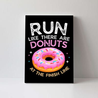 Funny Donut Finish Line Marathon Gift Canvas